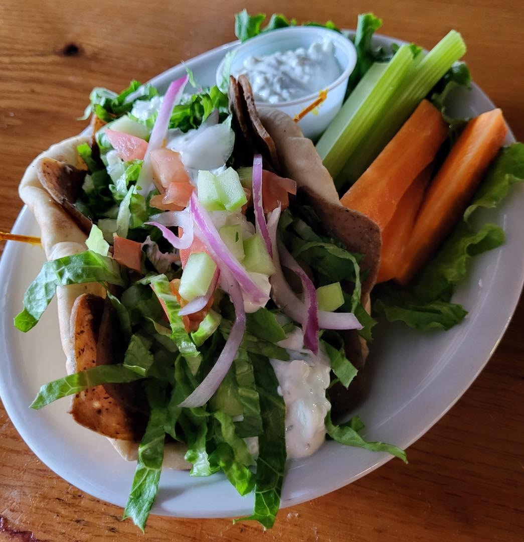 Chicken gyro wrap with veggies at Brown Baer